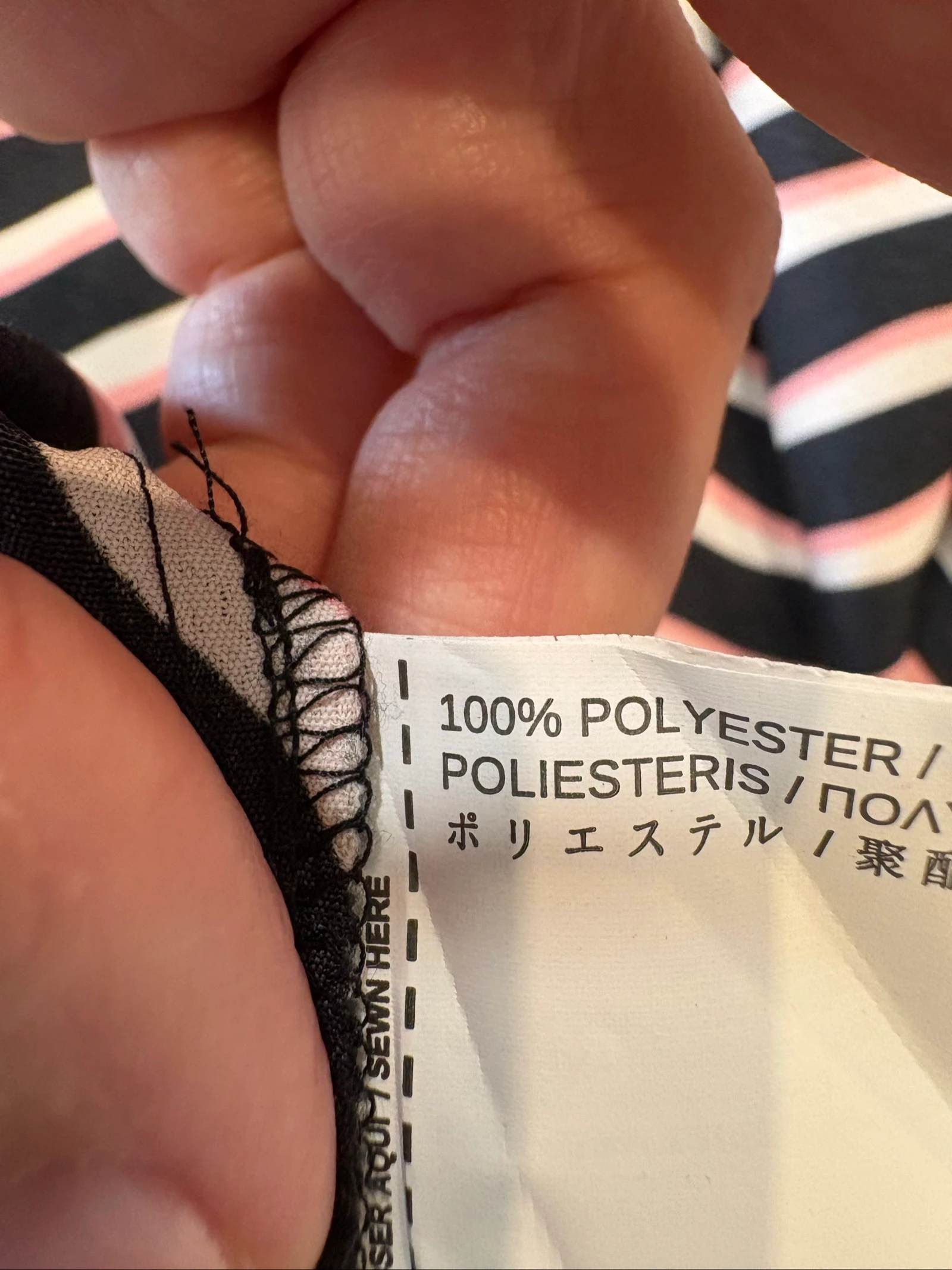 Robe Mango Suit rayée noire rose écrue – M – photo 14
